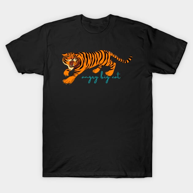 Angry Big Cat T-Shirt by Artistic Design